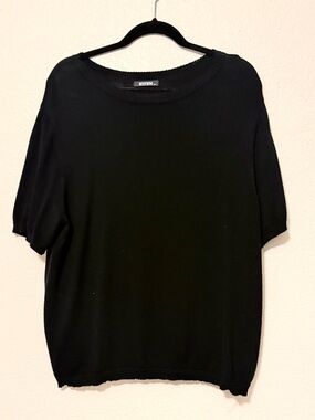 BTFBM women’s Black Short Sleeve Knit Top 0012